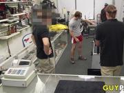 Athlete fucked by pawnbrokers on a workout machine