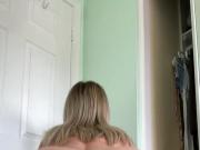 Fit girl doing squats naked and showing off her sweet ass