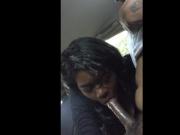 Ebony blowjob in car