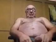 Grandpa with huge cock masturbating