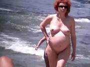 Spy Beach Mature Pregnant Women saggy Tits huge Nipples