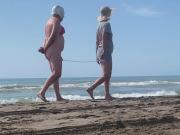 Slave training on the beach