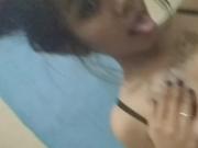 My fat blonde friend masturbating in garage