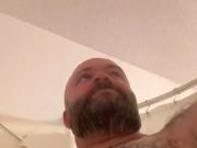 Bear taking shower