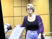Hidden cam - Cute and busty library assistant no nudity