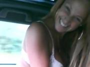 Hot girl in car