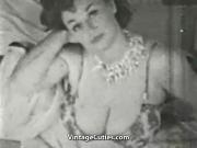 Chesty Mature Lady in Erotic Session 1950s Vintage