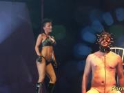 crazy fetish needle show on stage