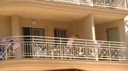 Voyeur 18, A babe no panties at her balcony