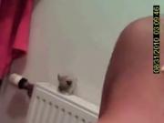 Hidden cam - French woman caught in bathroom