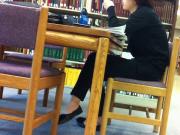 Candid Asian Library Shoeplay Feet Dangling Flats Pt 2