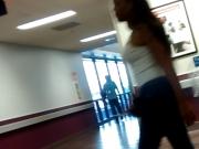 Candid sexy black chick strutting her stuff.