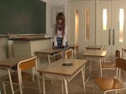 Lovely School Girl Masturbate with a Recorder and Cum