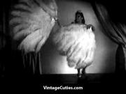 Asian Beauty Performs Naked Feather Dance 1940s Vintage
