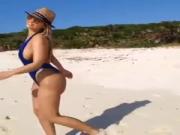 huge booty walk in the beach