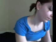 blue shirt shaved pussy