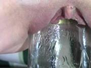 Frozen Bottle, Acorn Squash, Glass Container Pussy Insertion