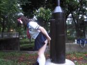 Amateur Japanese Teen CD outdoor dildo