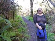 bbw celestewoodrow flashing breast by road