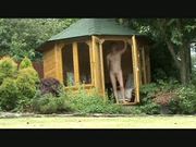 A nude walk and wank in the garden