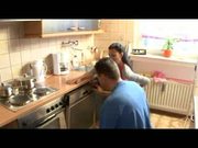 German housewife has sex in the kitchen