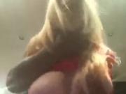 blonde lady from behind