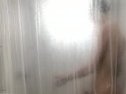 Naked twink showering