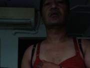 Ladyboy jerk in red panty