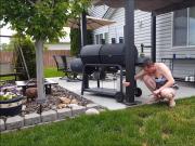 Baby Dick Sissy Jeffrey Working in the Yard