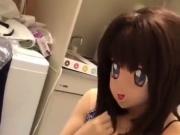 kigurumi vibrating her penis