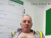 Silverdaddy jerking off in the office