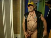 Super hot leather daddy cumming