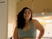 Sexy Latina with Thick Thighs Dancing in the Kitchen