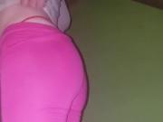 Crossdresser slut pink leggings