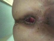Dirty anal with brown edible cum
