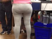 Nice ass in white leggins