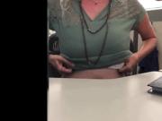 Sexy blonde having fun in the office