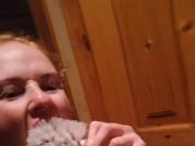 try to put toilet brush in mouth