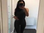 she is good in her black latex with some sweat
