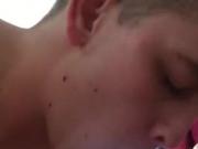 Twink sucks cock