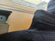 Playing with my cock in a train