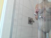 B.L. Pussy Shaving under the Shower