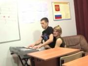 Russian Blonde Milf Teacher Excited With Student