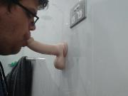 Sucking My Dildo on the Wall 4