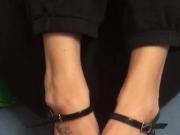 Sexy Blue toenails in Black highheels