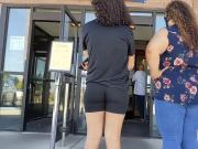 Teen slut ass in tight spandex shorts candid