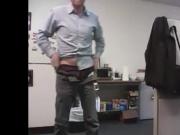 dad strokes cock at the office 3