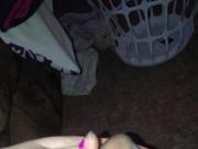 Best Friend Nighttime Handjob with Nylon Cum Play