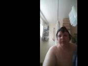 49 year old slut taking a shower.
