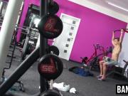 Athletic young men swap head and rimming in the gym